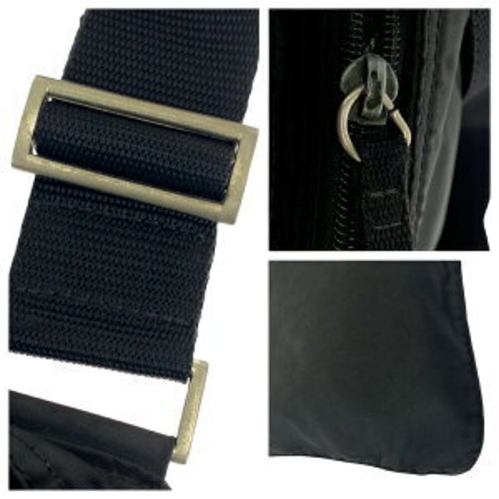 Prada bag triangular nylon sacoche Tessuto plate logo shoulder black - Picture 6 of 10